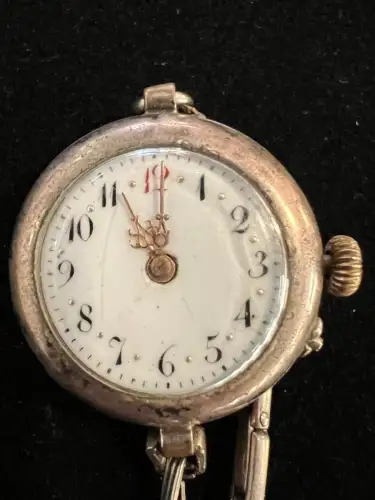 Armbanduhr, Silber, um 1900, Armband Silber, Läuft nicht, Reparaturbedürftig