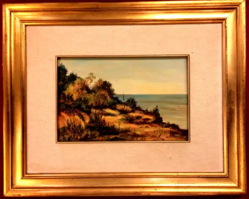 Ölgemälde Küstenlandschaft von Norberto Dolzani, datiert 1982, gerahmt