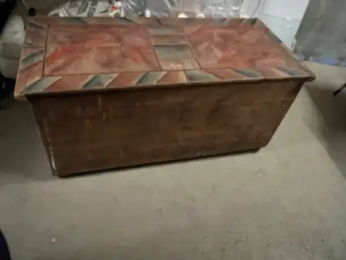 Truhe,Bauerntruhe,handbemalt,Weichholz,143 x 66 x 66 cm,zweite Hälfte 19. Jhdt.