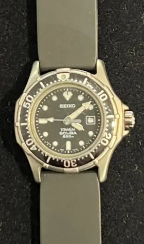 Armbanduhr, Seiko, Diver, Titanium, Scuba, 7N85-0120