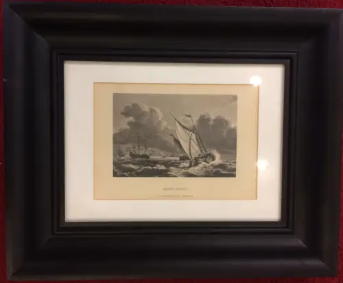 Lithographie nach dem Gemälde „Seascape“ von Willem Van der Velde, gerahmt