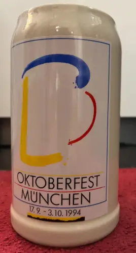 Bierkrug, Oktoberfest 1994, offizieller Original, Steingut, 1 Liter, Rastal