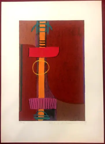 Siebdruck auf Bütenpapier, "Spätsommer" von Max Ackermann, 1973 Nr. 135/150