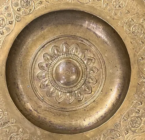 Messing , Beckenschläger, Ø ca. 36 cm, 19. Jhdt., Siehe Fotos