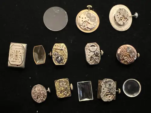 Uhrwerke, Damen, alt, Konvolut, 9 Stück, Sammler, Bastler, Siehe Fotos