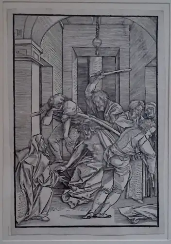 Holzschnitt „Christus mit der Dornenkrone“ von Hans Schäufelein, monogrammiert