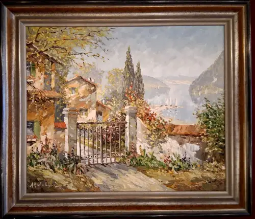 Ölgemälde Mediterrane Szene von August Alexander Wendehals, gerahmt