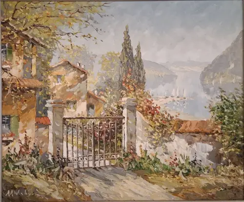 Ölgemälde Mediterrane Szene von August Alexander Wendehals, gerahmt