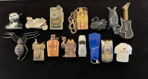 15 Feuerzeuge, Gasfeuerzeuge, Konvolut, Sammler, Siehe Fotos