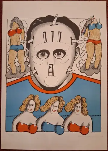 Farblithographie ohne Titel von Siegfried Neuenhausen, 1967, 8/100