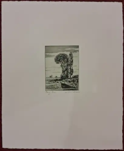 Radierung „Kleine Landschaft“ von Martin Paul Müller ,Nachlassignatur