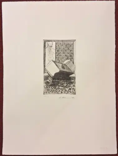 Radierung ohne Titel von Peter Ackermann, signiert, 203/500