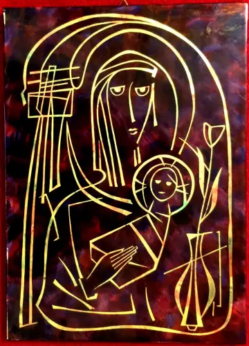 Moderne Darstellung Madonna mit Kind, ca. 1960