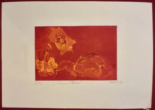 Radierung „Wunschleder“ signiert „Weno '68“, 7/20