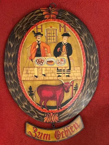 Wirtshausschild, Tafel, Sperrholz, handbemalt, Deko, 42cm x  60cm, S. Fotos