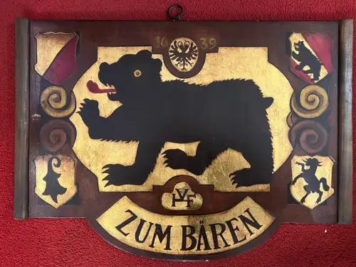 Wirtshausschild, Tafel, Sperrholz, handbemalt, Deko, 52,5 cm x  40 cm, S. Fotos