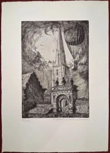 Radierung ohne Titel von Norbert Richter-Scrobinhusen, signiert, 99/100