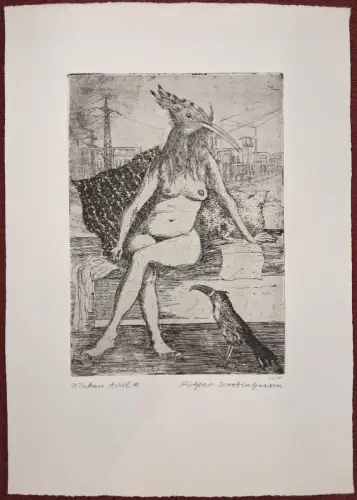 Radierung „Tukan Ariel“ von Norbert Richter-Scrobinhusen, signiert, 1965/1967