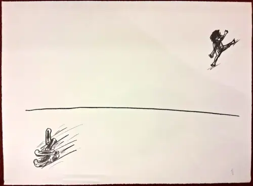 Lithographie auf Büttenpapier „Verlassen“ von Hyun-Sook Song, nicht signiert