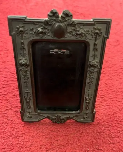 Bilderrahmen, Bakelit, Schwarz, ohne Glas, 9,5 cm x 12,5 cm