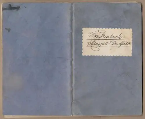 „Fremdenbuch Mangfall=Diensthütte“ aus den Jahren 1900/1901