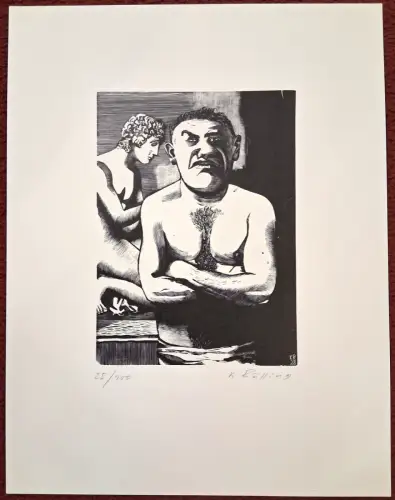 Holzschnitt „Der Olympiasieger“ von Karl Rössing, signiert, 1928, 25/100