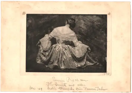 Photogravur „Minuet“ von Frank Eugene, monogrammiert, Widmung, Dezember 1909