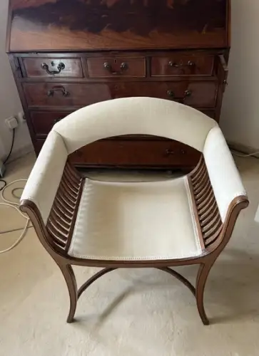 Möbel, Sessel, Jugendstil, Beige, um 1900, Wohl Nussbaum