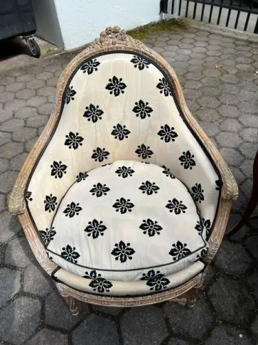 Möbel, Sessel,  Beige, Stilmöbel, Rokoko Stil, 20. Jahrhundert, Siehe Fotos