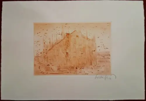 Farbradierung „Mailänder Dom“ von Kurt Mühlenhaupt