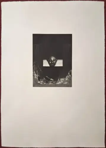 Radierung ohne Titel auf Büttenpapier von Eberhard Schlotter, 43/82