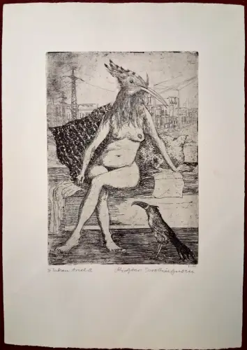 Radierung „Tukan Ariel“ von Norbert Richter-Scrobinhusen, signiert, 1965/1967
