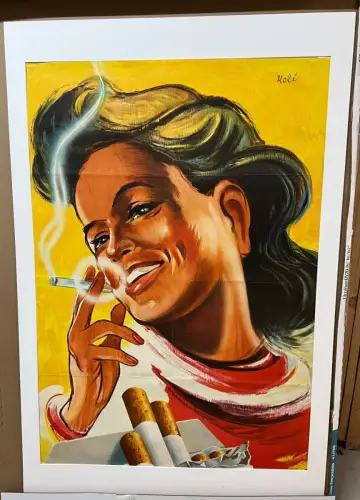 Plakat, Raucherin, groß, sign. Koli, 93 cm x 145cm
