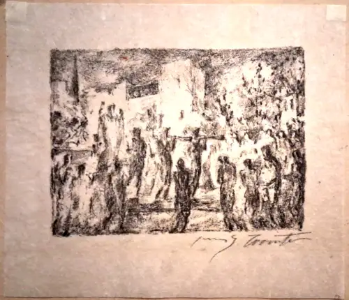 Lithographie ohne Titel von Lovis Corinth, signiert
