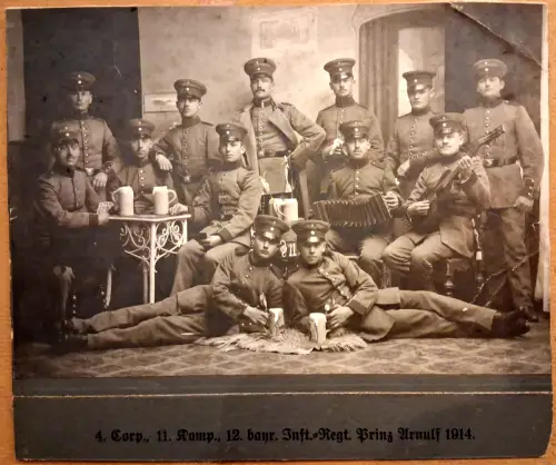 Alte Photographie d. Königl. Bayerisches 12. Infanterie-Regiment „Prinz Arnulf"
