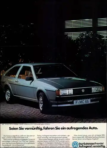 VW-SCIROCCO GLI-1981-Reklame-Werbung-genuine Advert-La publicité-nl-Versand