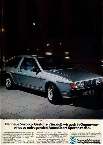 VW-SCIROCCO GLI-´81-Reklame-Werbung-genuine Advert-La publicité-nl-Versandhandel