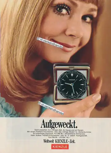 Kienzle-Reisewecker-1969-Reklame-Werbung-genuine Advertising - nl-Versandhandel 