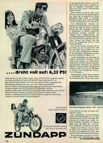 ZÜNDAPP-KS-1971-Reklame-Werbung-genuine Advert-La publicité-nl-Versandhandel