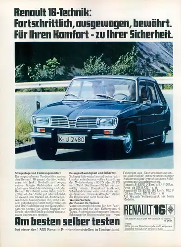 Renault 16 TS - 1971 - Werbung