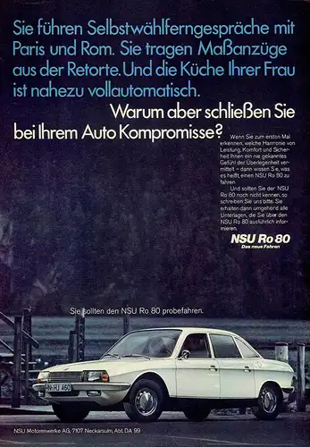 NSU-Ro80-1969-Reklame-Werbung-vintage print ad-Vintage Publicidad