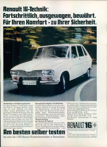 Renault 16 - 1971 - Werbung Reklame