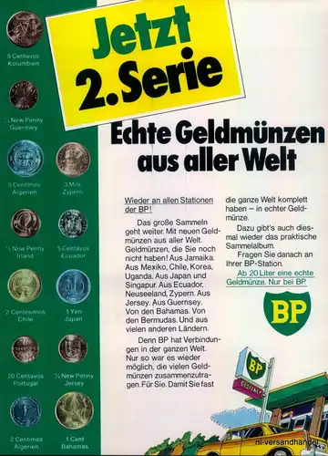 BP-MÜNZEN-2S-1971-Reklame-Werbung-genuine Ad-La publicité-nl-Versandhandel