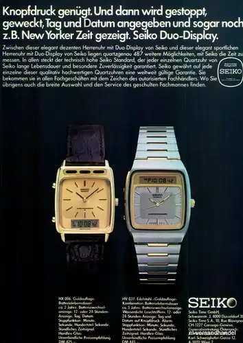 SEIKO-HX006-1981-Reklame-Werbung-genuine Advert-La publicité-nl-Versandhandel