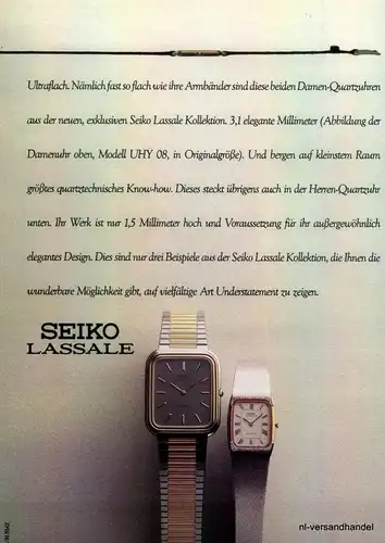 SEIKO-1,5MM-1981-Reklame-Werbung-genuine Advert-La publicité-nl-Versandhandel