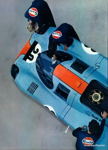 GULF-PORSCHE-917-2-1971-Reklame-Werbung-genuine Ad-La publicité-nl-Versandhandel