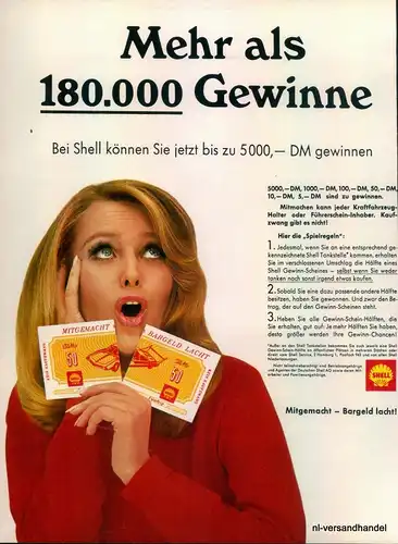 SHELL-5000 DM-1968-Reklame-Werbung-genuine Advert-La publicité-nl-Versandhandel