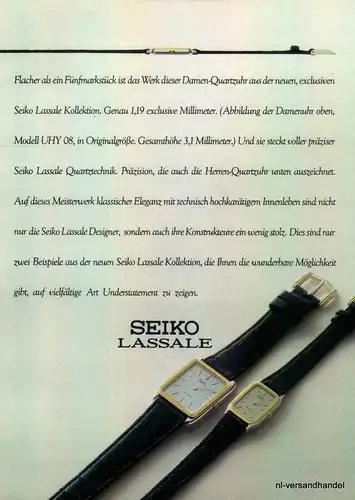 SEIKO-UHY08-1981-Reklame-Werbung-genuine Advert-La publicité-nl-Versandhandel