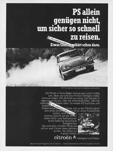 Citroen-DS21Injecton-1969-Reklame-Werbung-genuine Advertising -nl-Versandhandel