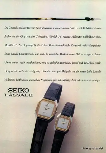SEIKO-LASSALE-1981-Reklame-Werbung-genuine Advert-La publicité-nl-Versandhandel